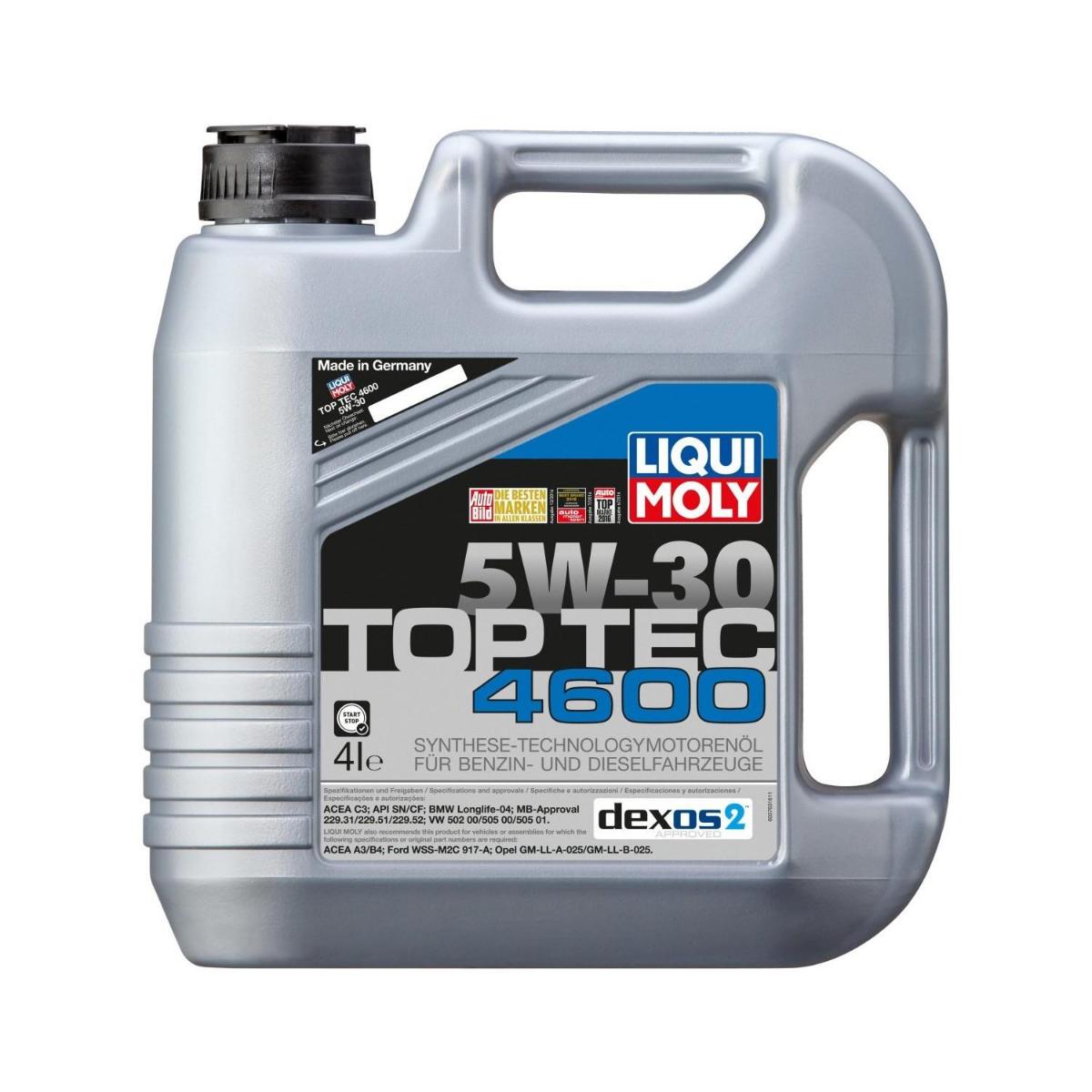 Liqui Moly Top Tec 4600 5W-30 Sentetik 4 lt DPF Benzin-Dizel Motor Yağı 