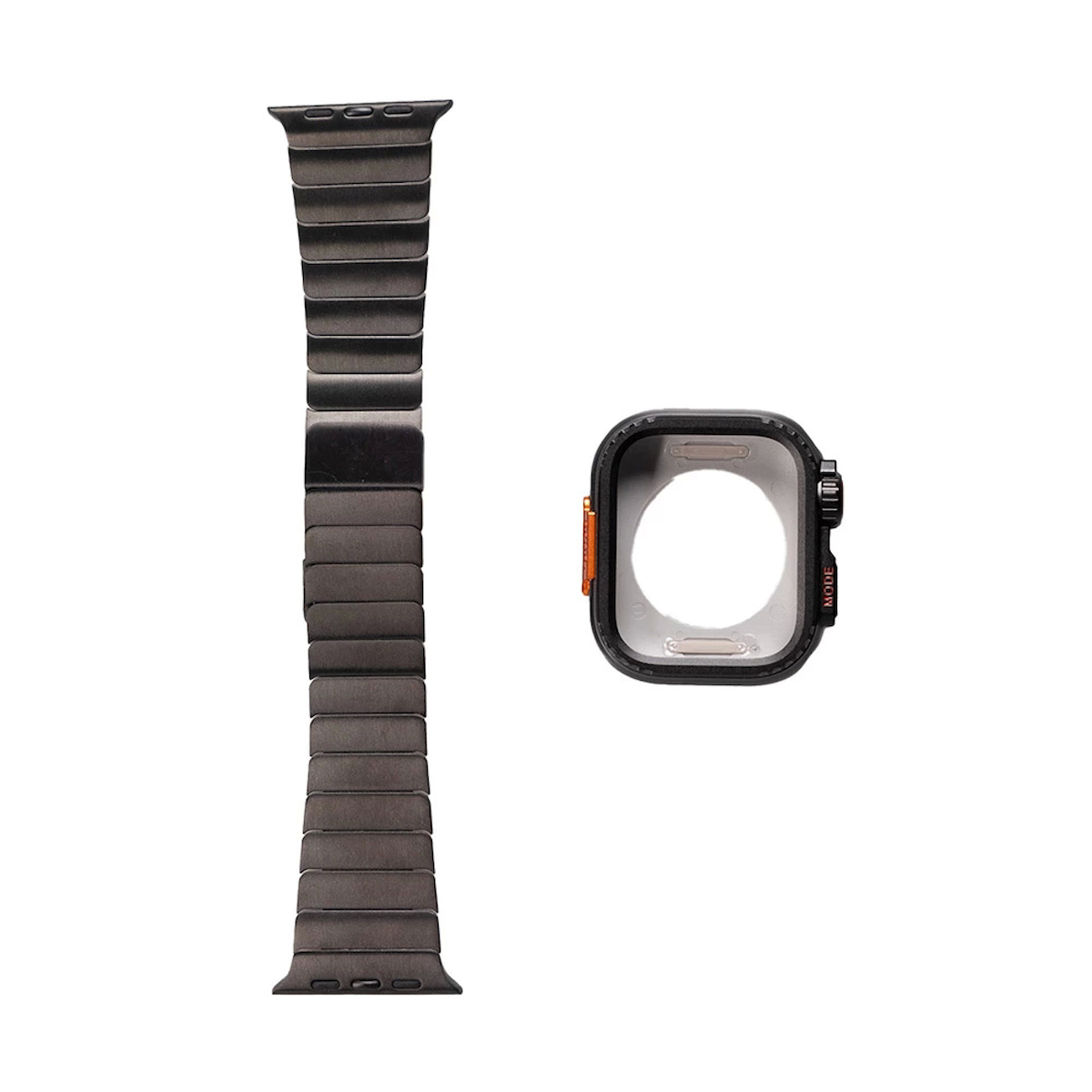 Apple Watch Ultra 49mm Uyumlu KRD-126 Sert Kasa Koruyuculu Metal Kordon