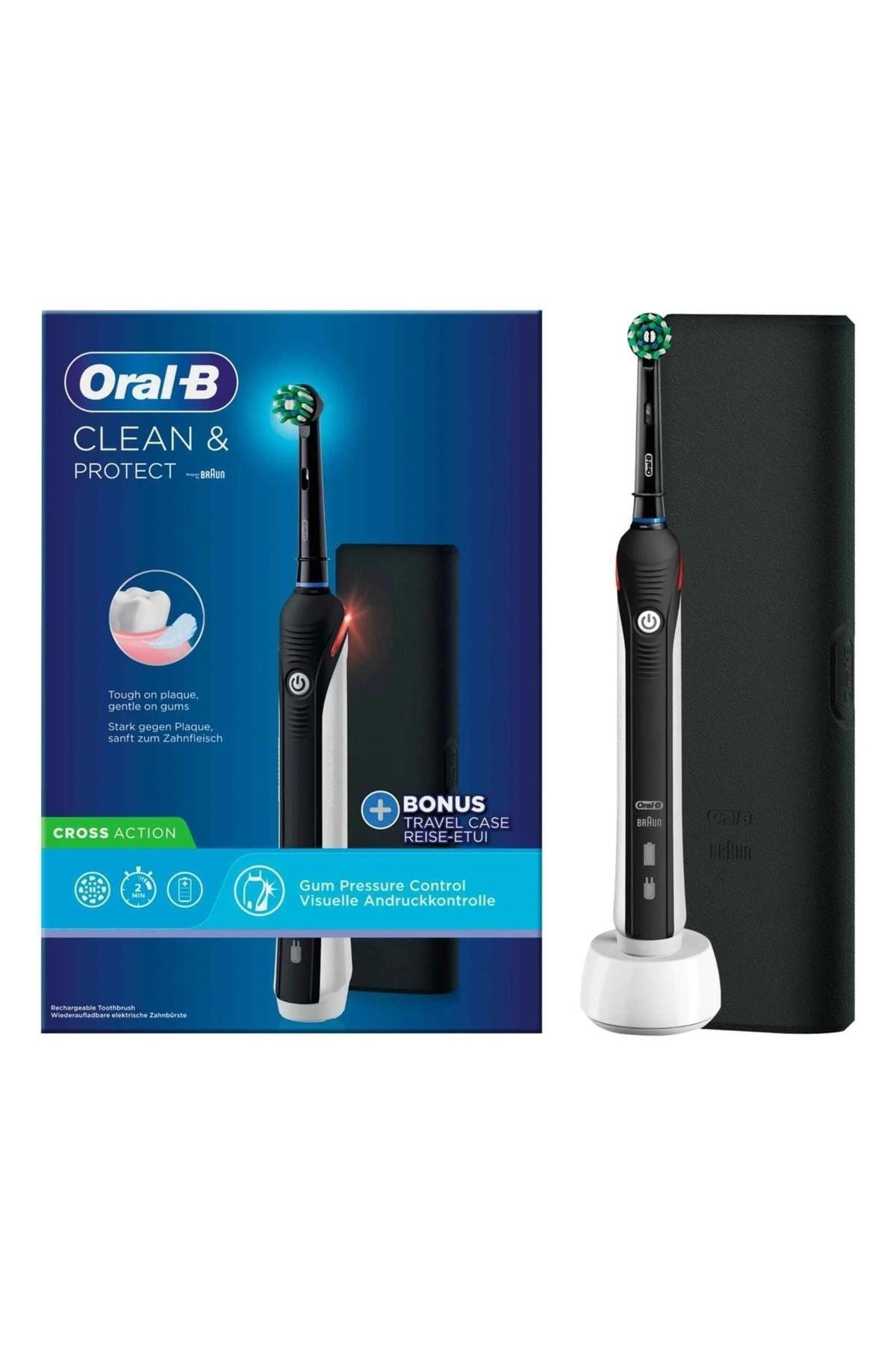 Oral-B Clean & Protect Şarj Edilebilir Diş Fırçası Cross Action Siyah