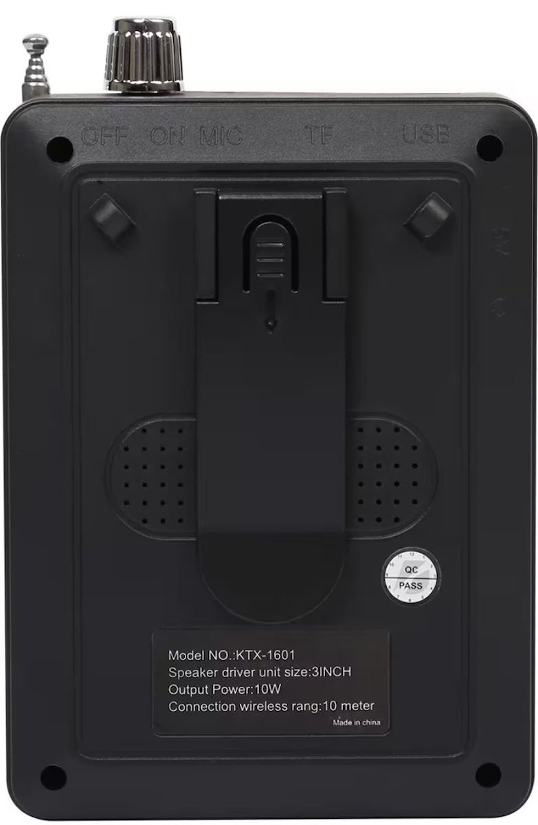 Subzero KTX 1601 Mikrofonlu Rehber Öğretmen Amfisi USB/TF/AUX FM Destekli Hoparlör