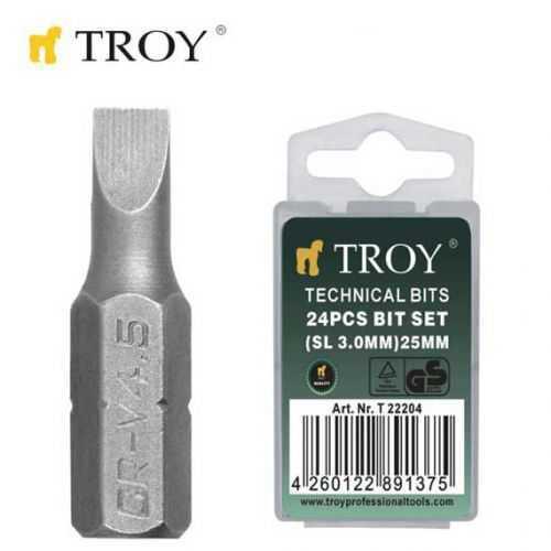 Troy 22205 Bits Uç Seti (Düz 4.0X25Mm. 24 Adet)