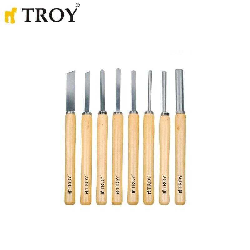 Troy 25008 Ahşap Torna Bıçak Seti. 8 Parça