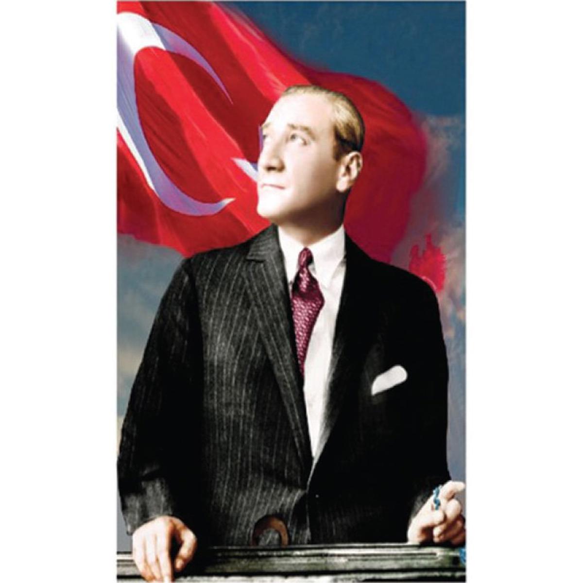 Vatan Bayrak Atatürklü Posteri Raşel Kumaş NO:10 (200 cm*300 cm)