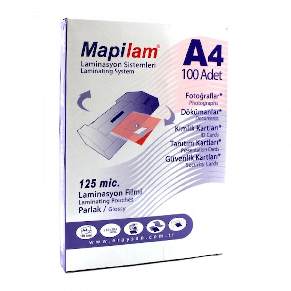 Mapi Laminasyon Filmi A4 125 Micron 10'lu