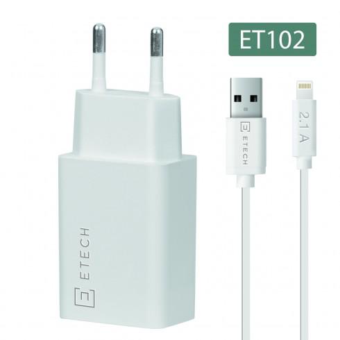 Etech ET102 Lightning Hızlı Şarj Aleti Beyaz