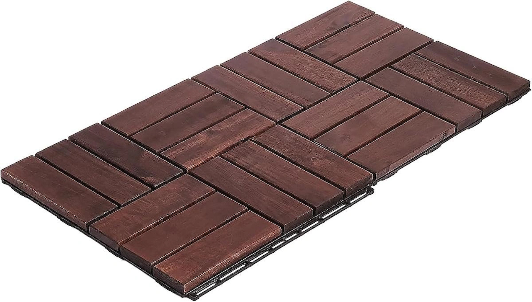 RUNNEN Akasya Ağacı Yer Karosu 9 Adet 1 Koli Bahçe Banyo Deck Ahşap Karo Masif Yer Döşemesi Balkon Deck