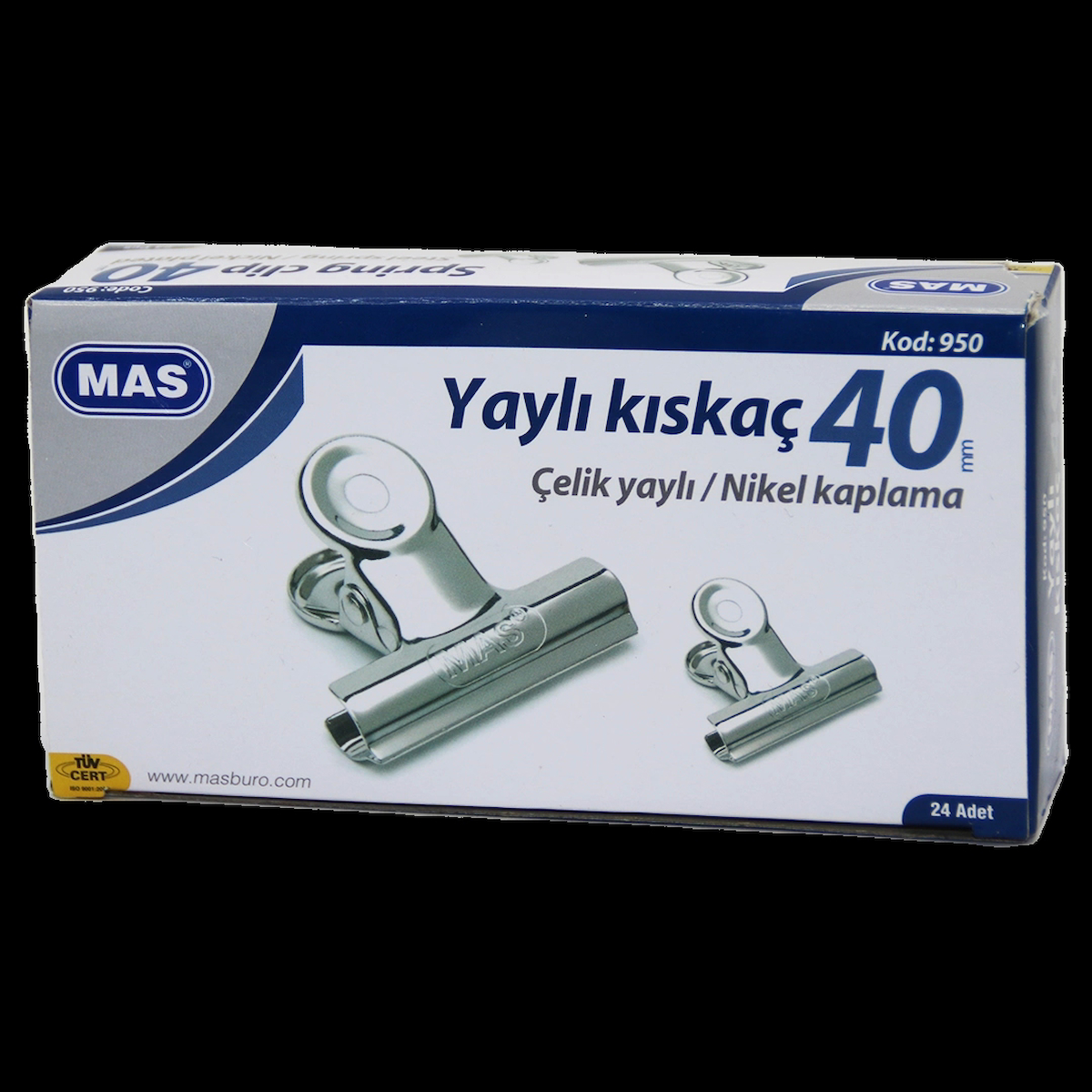 BEYAZ METAL KISKAÇ 40 MM 24 PARÇA  YAYLI CİLT KISKAÇI (4533)