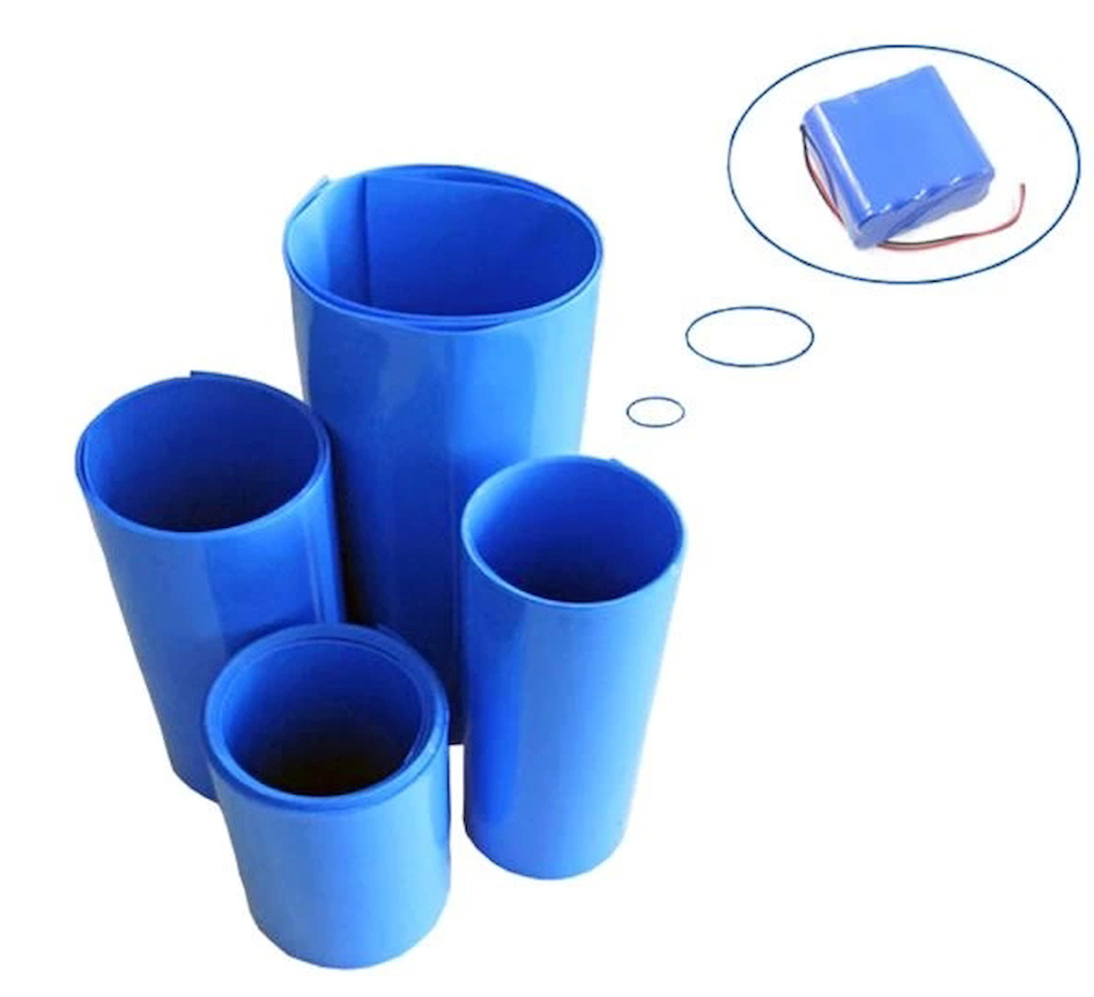 1 MT PVC ISI BORUSU MAVİ SHRINK 130 MM 18650 PİL YALITIM ISI BÜZÜLME KABLO KILIFI (4533)