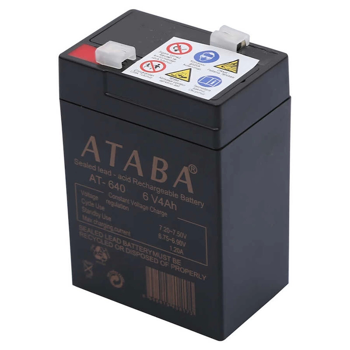 ATABA AT-640 6 VOLT - 4 AMPER IŞILDAK AKÜSÜ (70 X 47 X 101 MM) (4533)