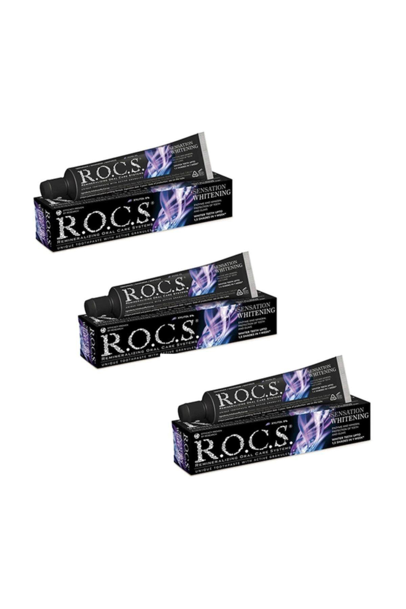 Rocs Sensation Whitening Beyazlatıcı Parlatıcı Diş Macunu 60ml (3 Adet)