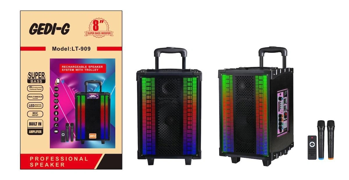 BT,SD,USB BAĞLANTILI  KARAOKE MİC. RGB IŞIKLI SPEAKER 8 İNÇ