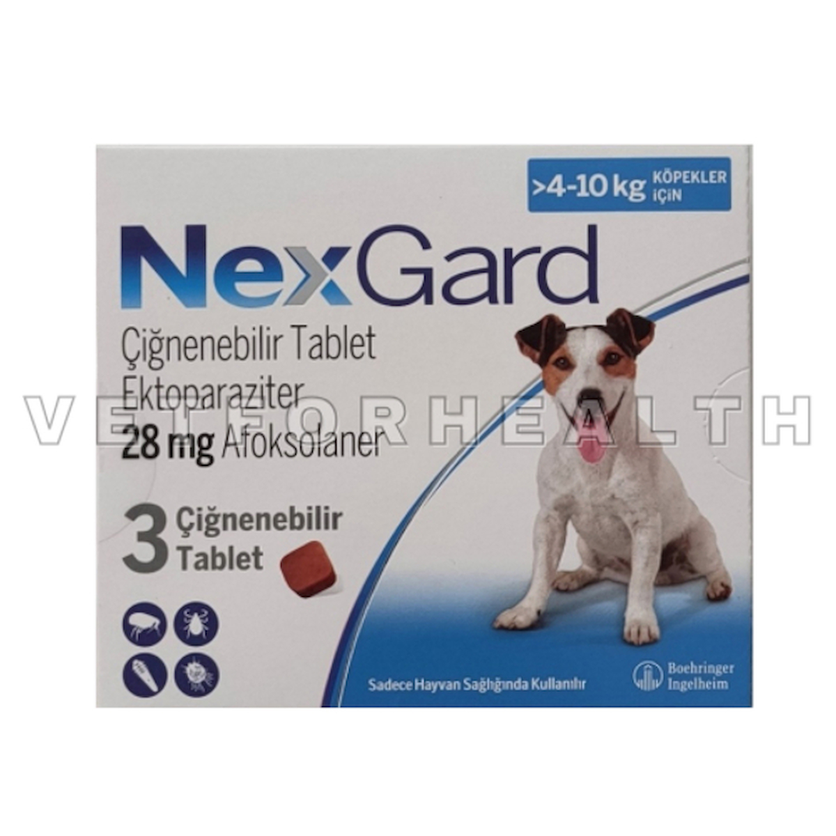 Nexgard 4-10kg Köpekler İçin 3 Tablet SKT:2025