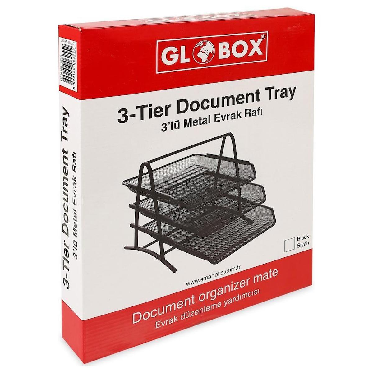 Globox Metal Evrak Rafı 3'Lü Siyah 6259