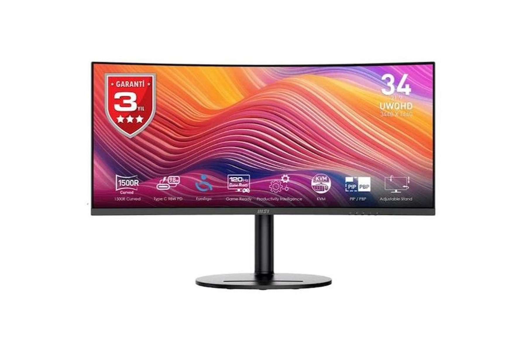 MSI MODERN MD342CQP 34” UWQHD VA 120HZ 1MS ADAPTIVE-SYNC TYPE-C CURVE MONITOR