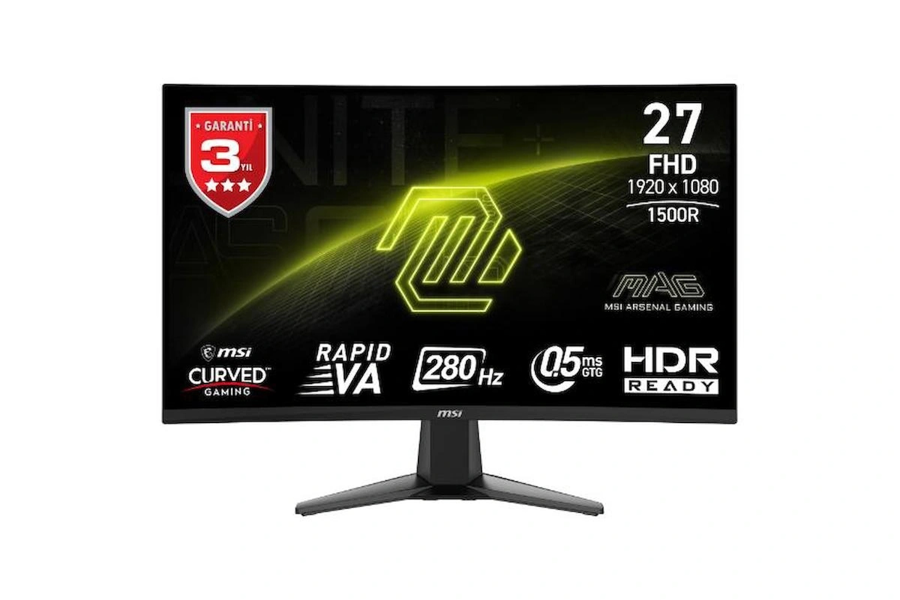 MSI MAG 276CXF 27” FHD CURVE RAPID VA 280HZ 0.5MS (GTG) ADAPTIVE-SYNC GAMING MONİTÖR