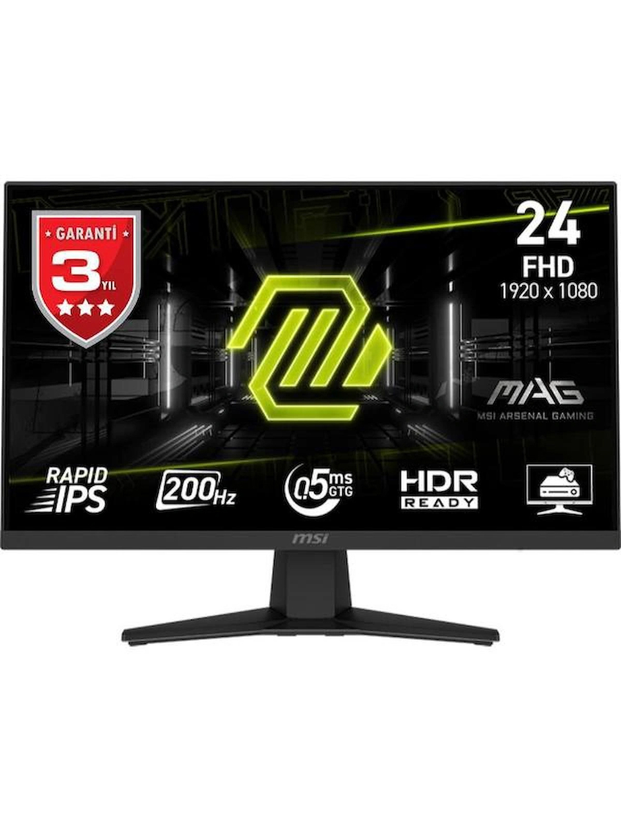 MSI 23.8″ MAG 244F 1920×1080 (FHD) 16:09 FLAT RAPID IPS 200HZ 0.5MS FREESYNC PREMIUM GAMING MONITOR