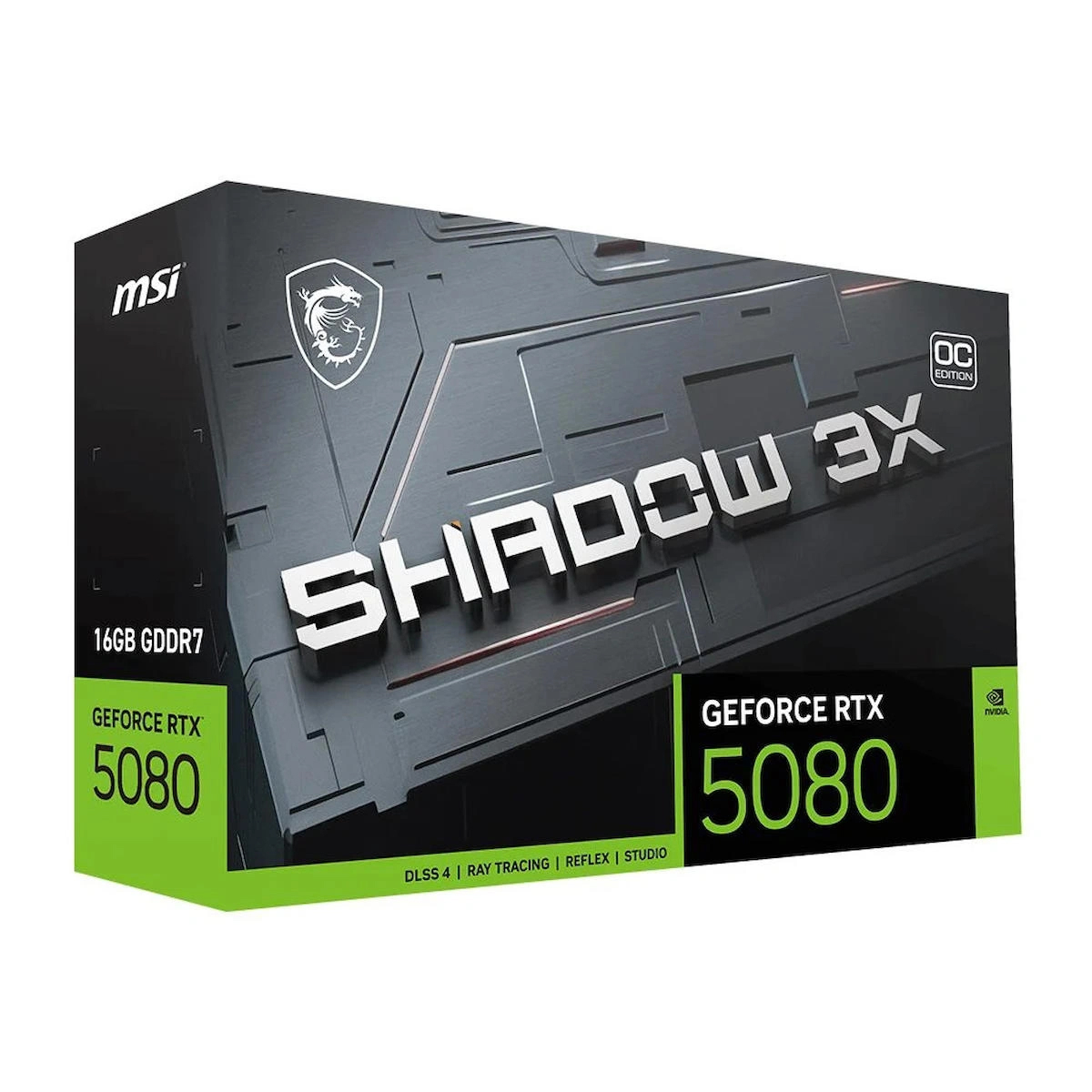 MSI VGA GEFORGE RTX 5080 16G SHADOW 3X OC RTX5080 16GB GDRR7 256 B DX12 PCIE 5.0 X16 (3XDP 1XHDMI)