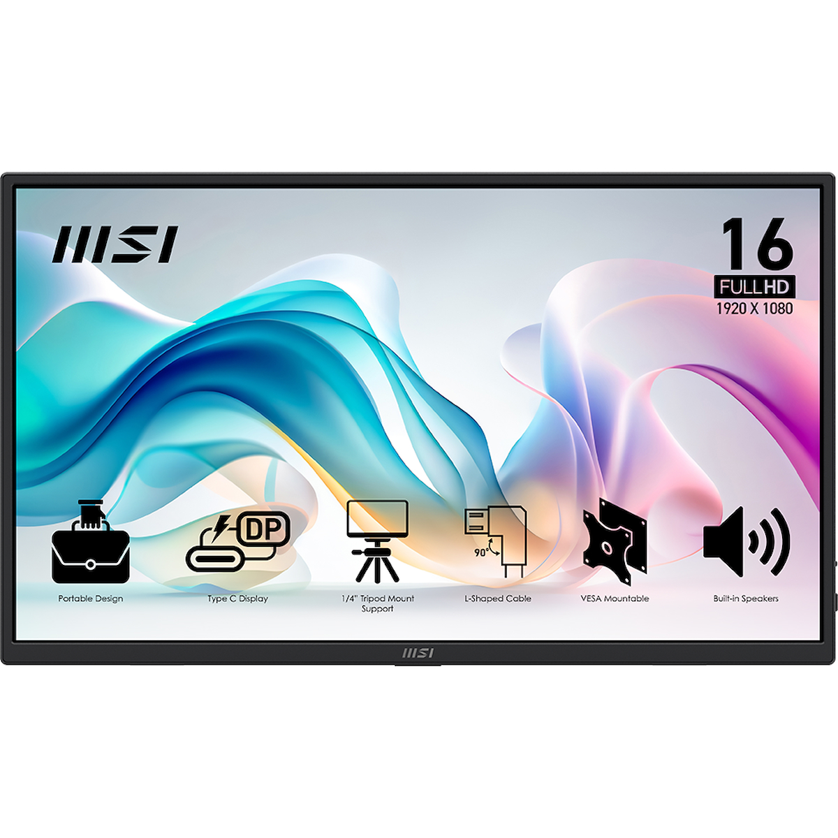 MSI PRO MP165 E6 15.6 inc 60Hz 4ms HDMI Type-C IPS Portatif Monitör