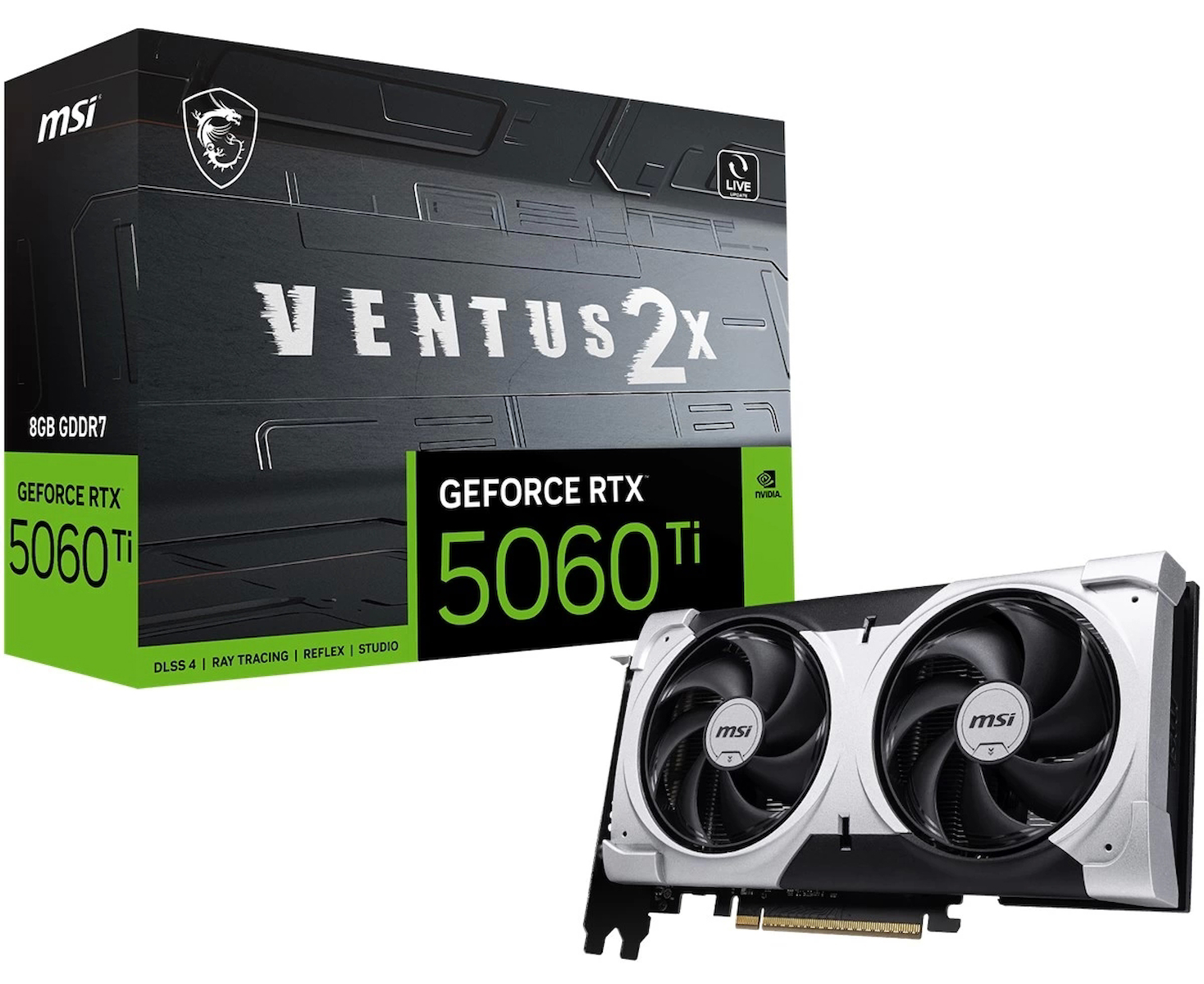 TEKNOTEG – MSI GEFORCE RTX 5060 TI 8G VENTUS 2X OC PLUS 8GB GDDR7 128B DX12 PCIE 5.0 X16 (3XDP 1XHDMI)