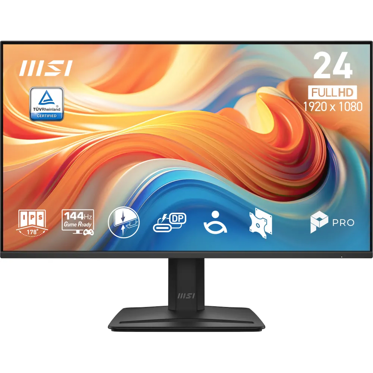 msi pro mp242 e14c 23.8 1920×1080 fhd 144hz 1ms hdmi type-c ips monitör