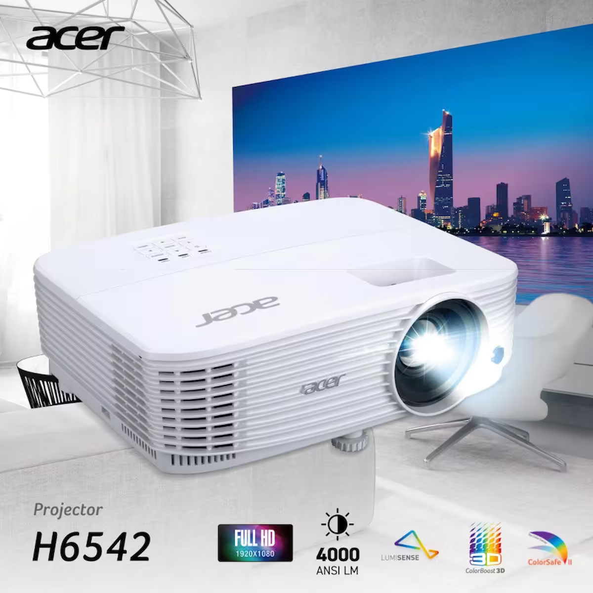Acer H6542 4000 Ansı lümen 1920×1080 Full HD DLP Sunum ve Ev Sinema Projeksiyon Cihazı