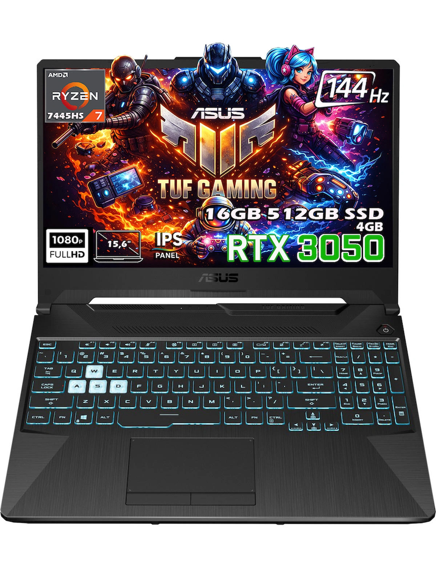 ASUS TUF Gaming A15 FA506NCG-HN206-GAMING AMD Ryzen 7 7445HS 16GB 512GB SSD RTX 3050 4GB 15.6″ FHD 144Hz IPS Panel Freedos