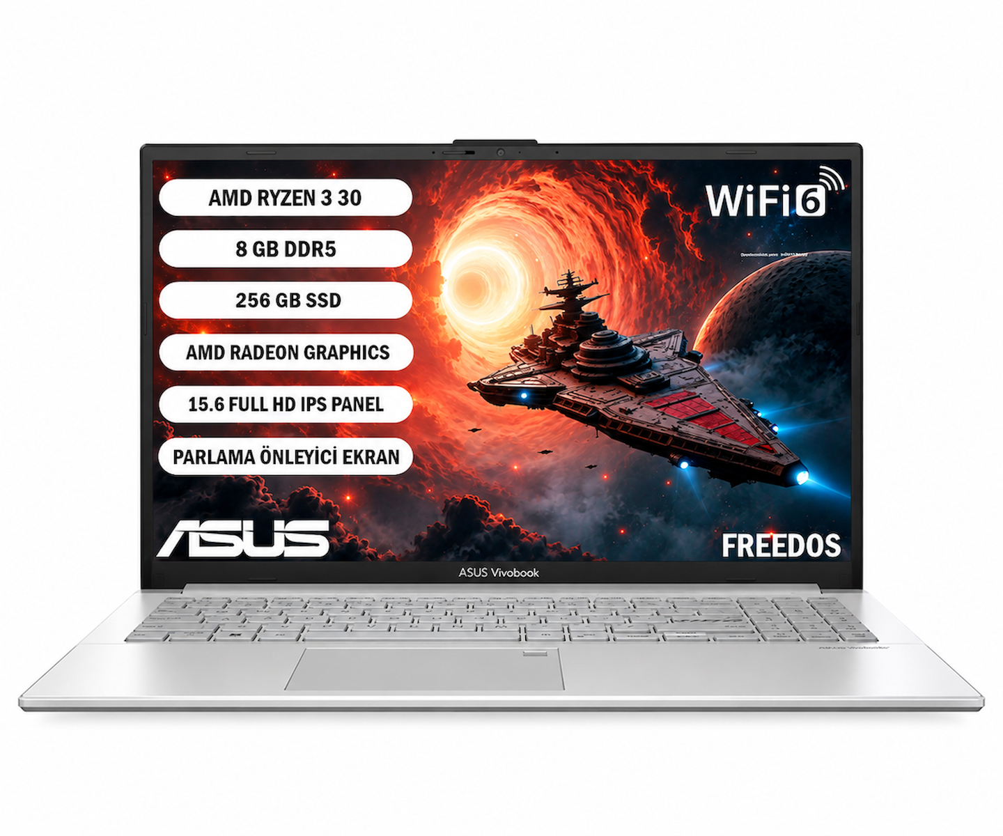 Asus Vivobook Go 15 E1504FA-BQ5647 Ryzen3 30 8gb 256SSD 15.6″ Fhd Freedos Taşınabilir Bilgisayar