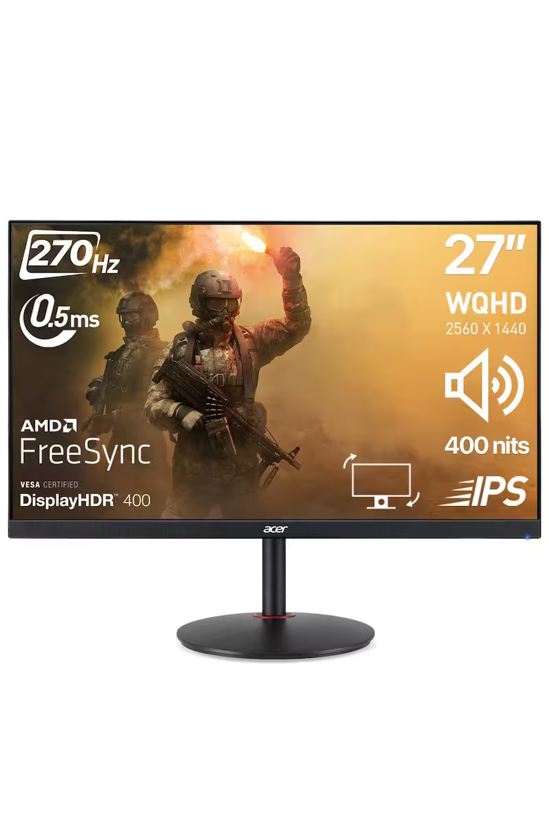 ACER Nitro XV272UZ2bmiiprx 27″ 270Hz 0.5ms AMD FreeSync IPS WQHD MM 400Nit HDR400 VESA PİVOT Gaming Monitör