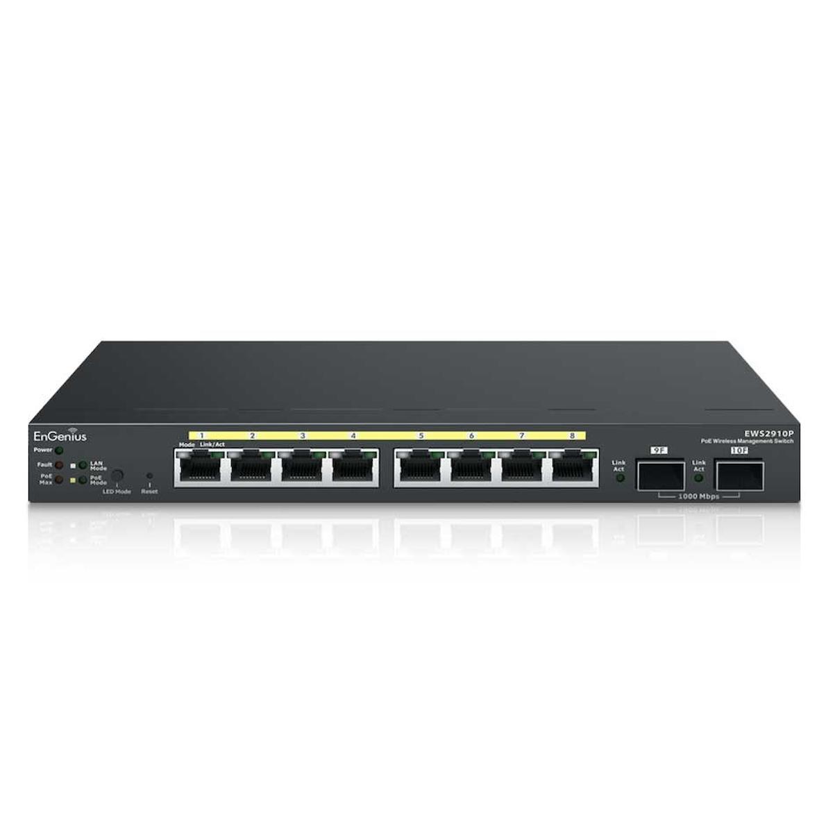 ENGENIUS 8port 61w Full PoE EWS2910P 2X-SFP Gigabit Yönetilebilir Switch 