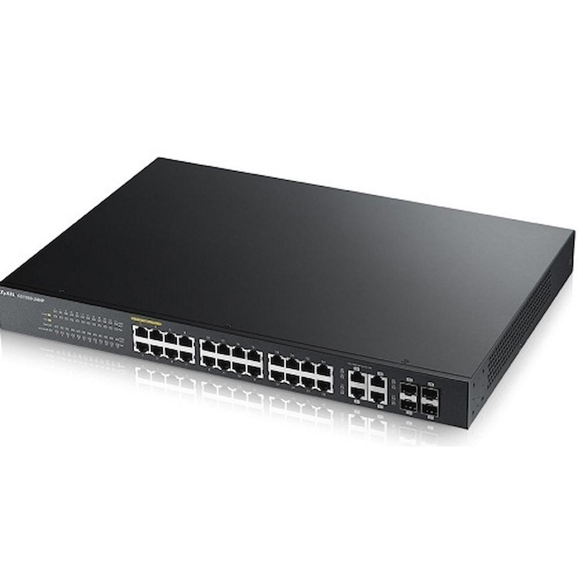 Zyxel GS1920-24HP V2 24 Port 100/1000 + 4xDualSFP L2 Yönetilebilir Hybrid Nebulaflex Poe Switch