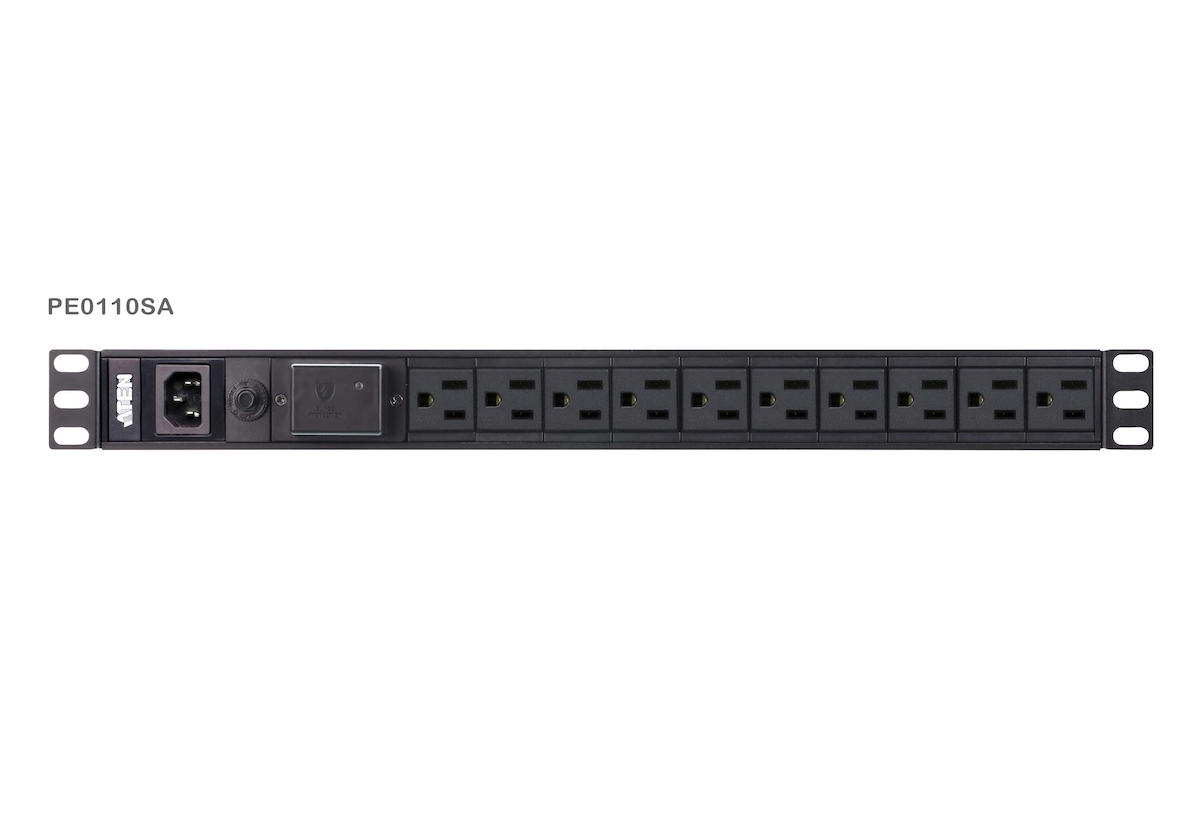 Aten PE0110SG 10 Port 1U 10A Basic PDU/Power Distribution Elektrik Güç Dağıtım Ünitesi