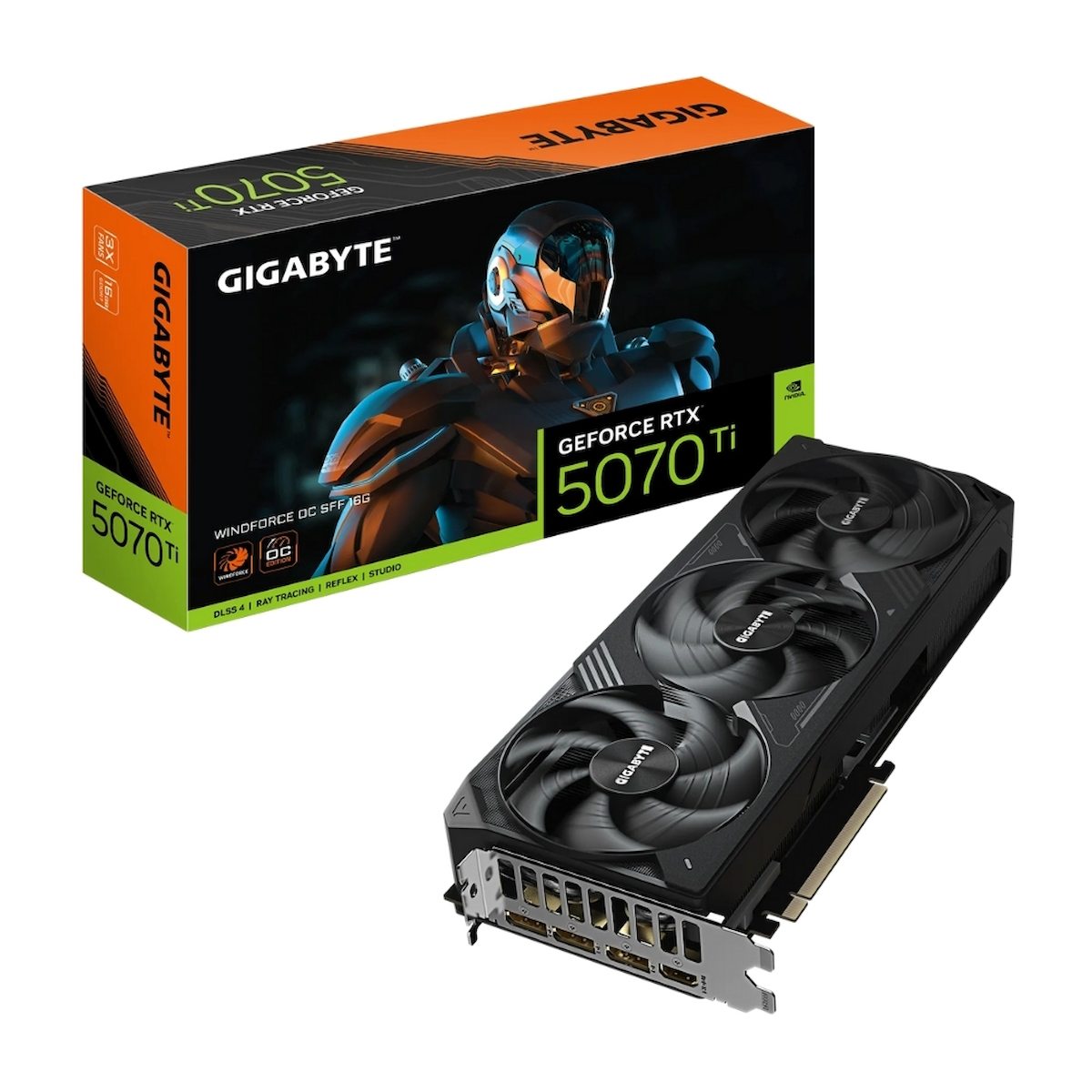 Gigabyte GeForce RTX 5070Ti WINDFORCE SFF GV-N507TWF3OC-16GD GDDR7 16G 256bit Gaming (Oyuncu) Ekran Kartı