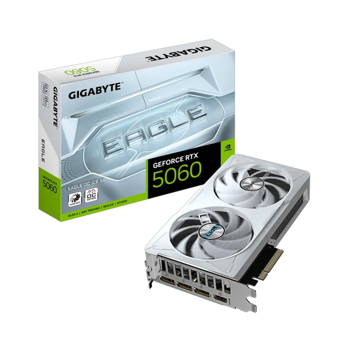 GIGABYTE GeForce RTX 5060 EAGLE OC ICE 8G GDDR7 DLSS 4 128 Bit Ekran Kartı GV-N5060EAGLEOC ICE-8GD