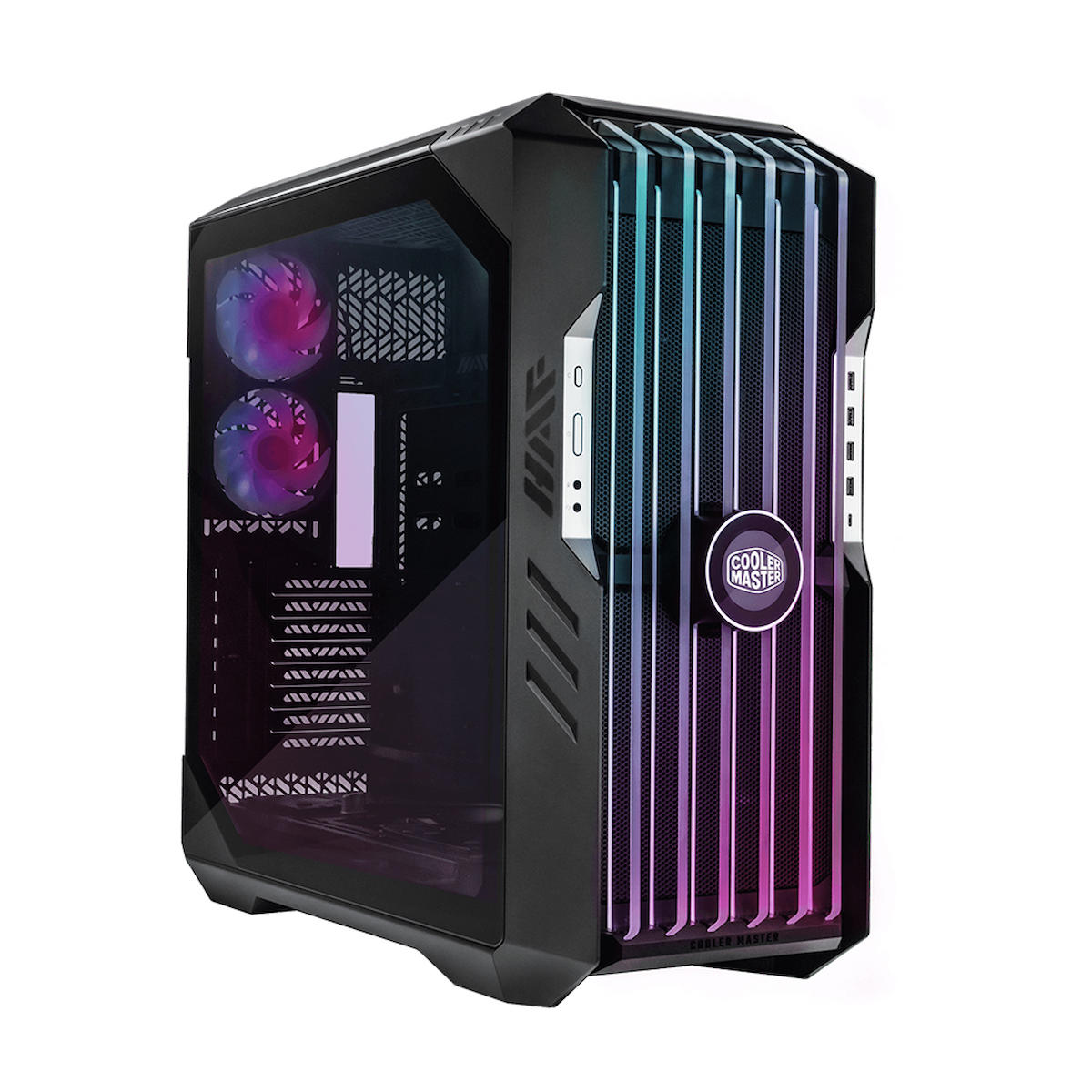 COOLERMASTER CM HAF700 EVO Tempered Glass ARGB Ledli LCD Ekran Mesh Ön Panel, Titanyum Gri Renkli FullTower Kasa