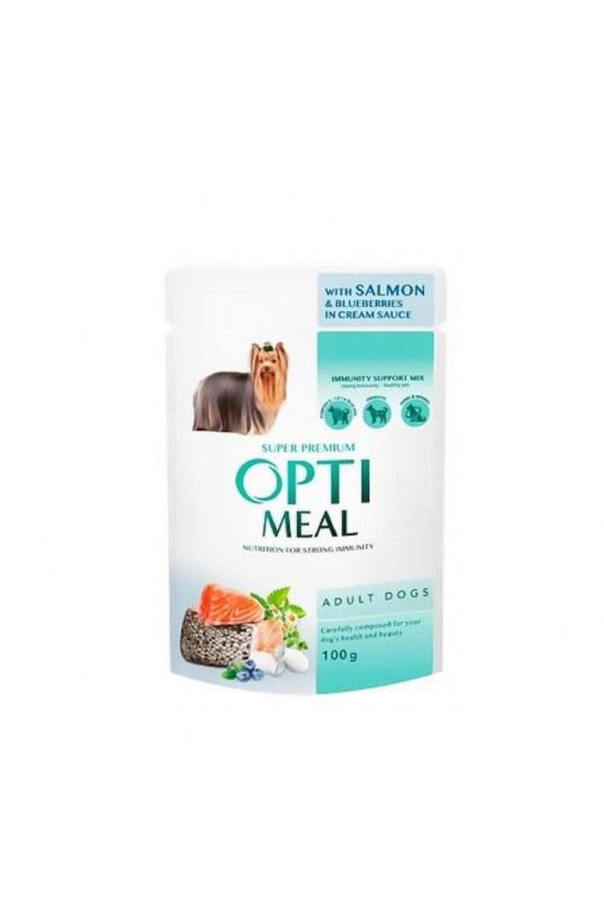 OptiMeall Somonlu Yaban Mersinli Küçük Irk Köpek Konservesi 100 gr