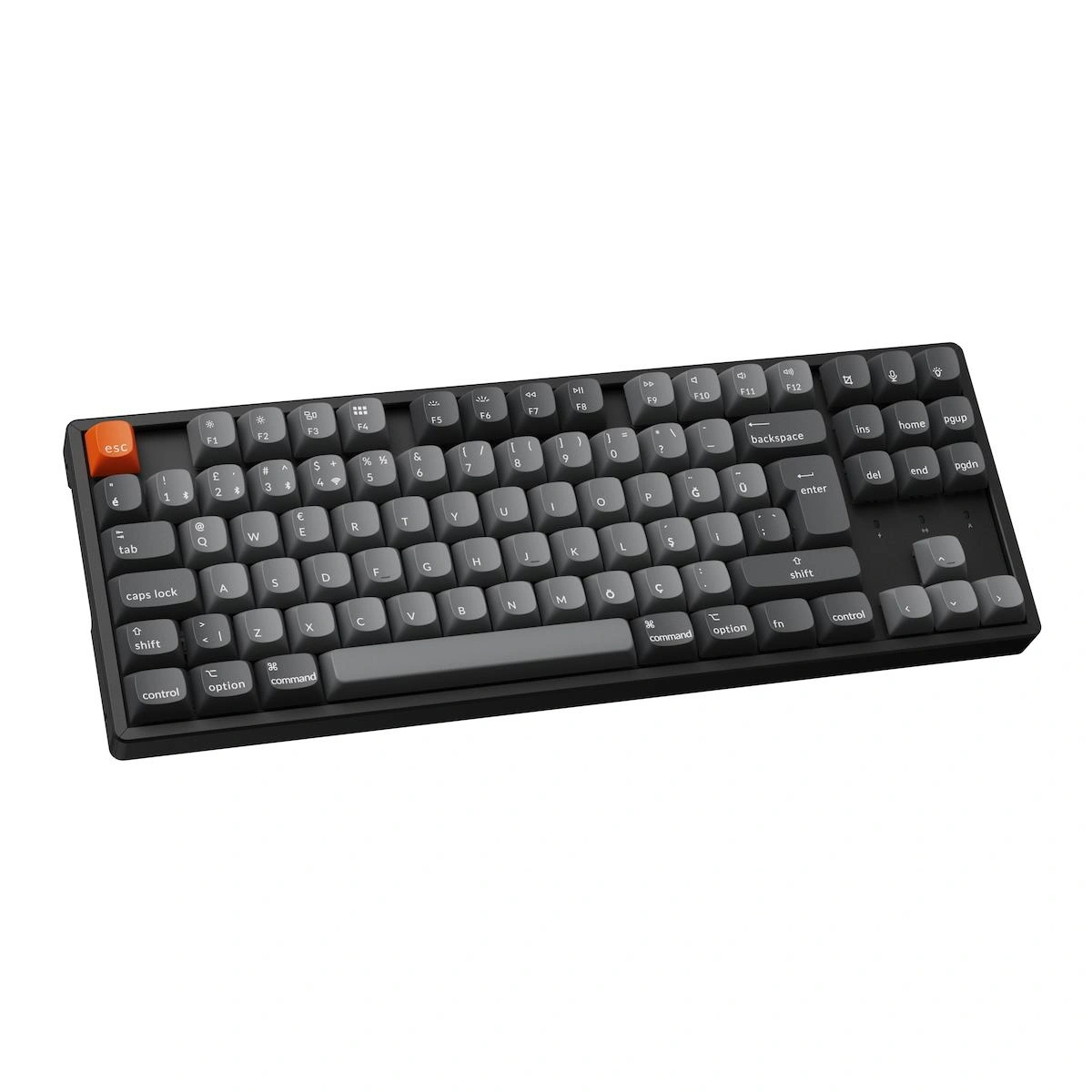 Keychron K8 Max TKL RGB Türkçe Red Switch Kablosuz Alüminyum Çerçeve Karbon Siyah Mekanik Klavye