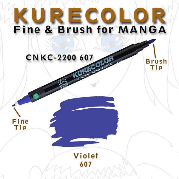 Zig Kurecolor Fine & Brush for Manga Çizim Kalemi 607 Violet