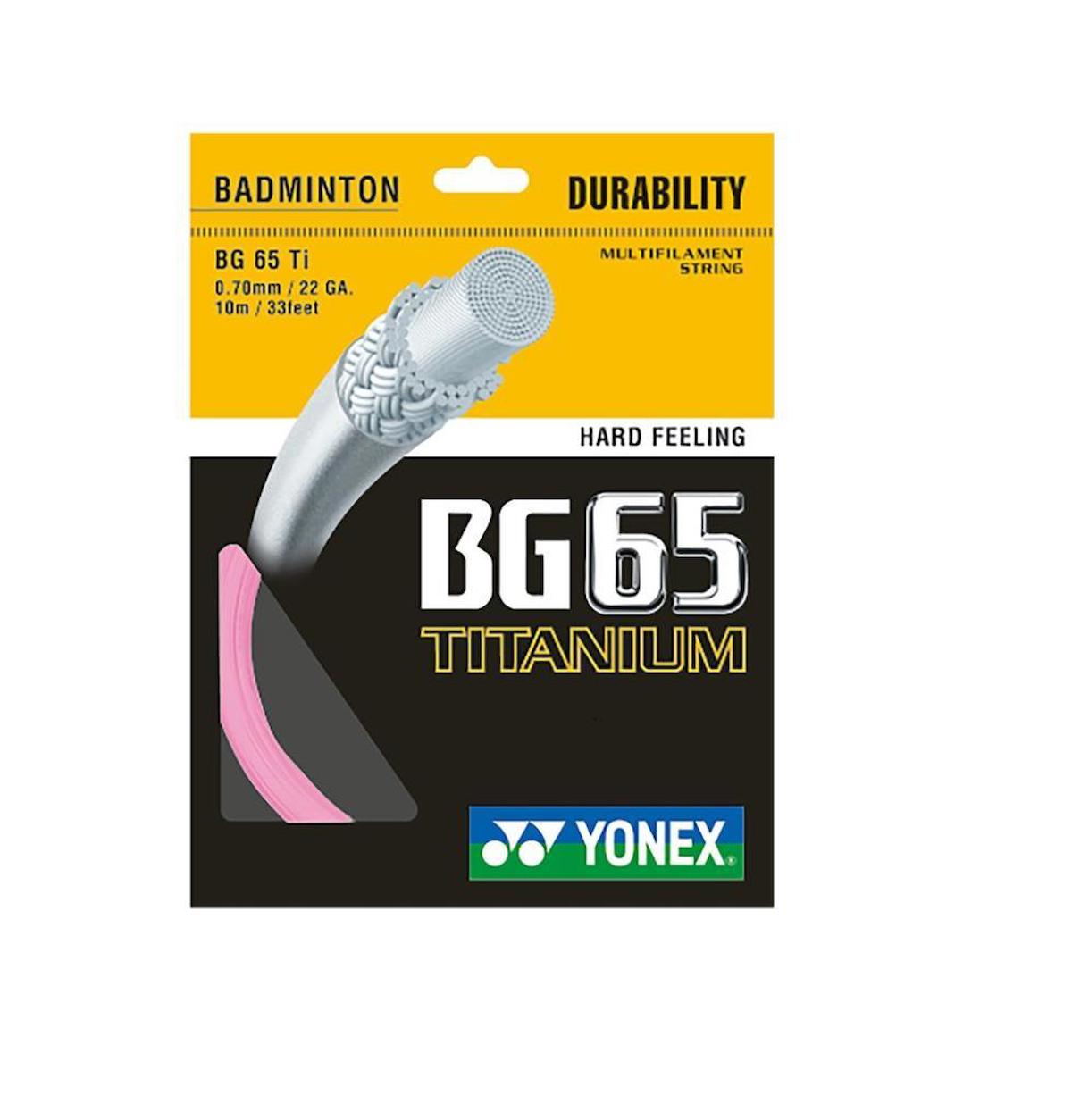 YONEX BG 65 Tİ BADMİNTON KORDAJI PEMBE (10m)