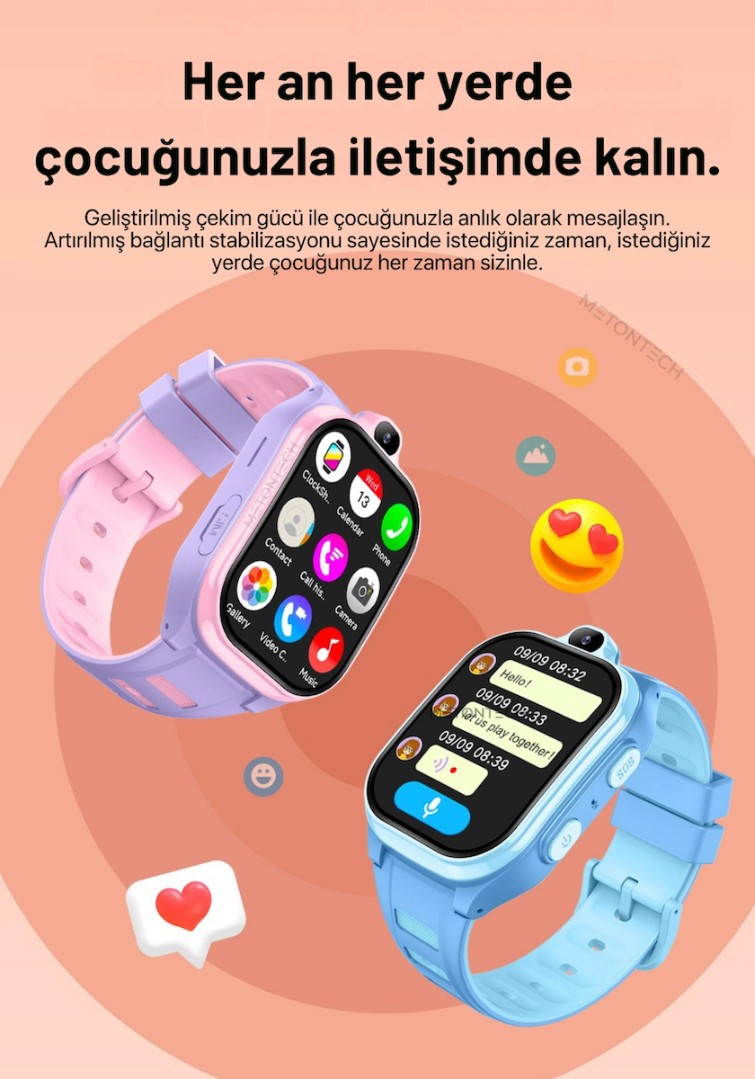 HARVOX HX Kids 4G Pro+ Plus Android Sim Kartlı Akıllı Çocuk Saati | GPS, Konum, Kamera, Görüntülü Görüşme, Yüz Tanıma Siyah