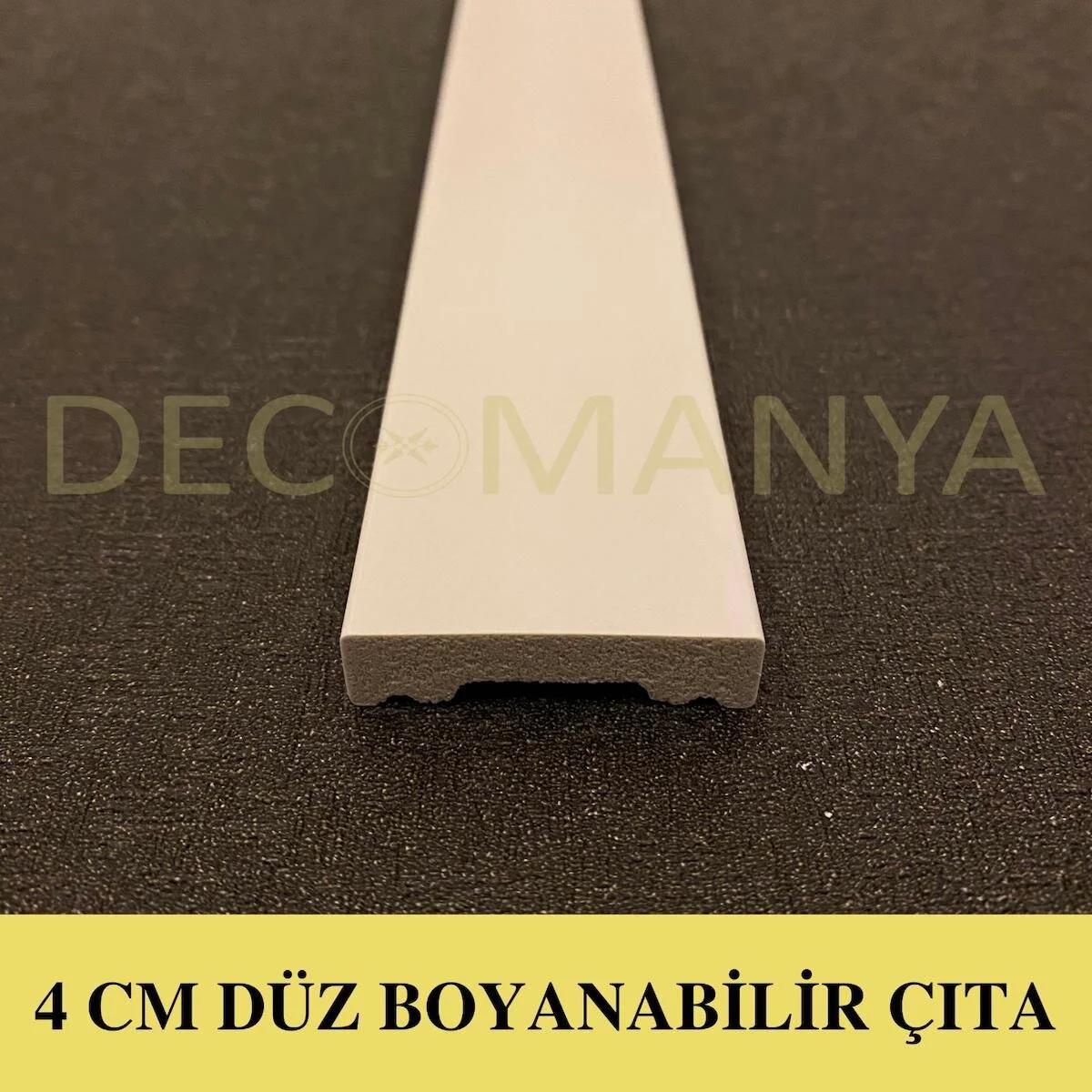 Boyanabilir Duvar Çıtası 4 Cm Düz Poliüretan Çıta Boyanabilir Çıta 1 Boy 240 Cm