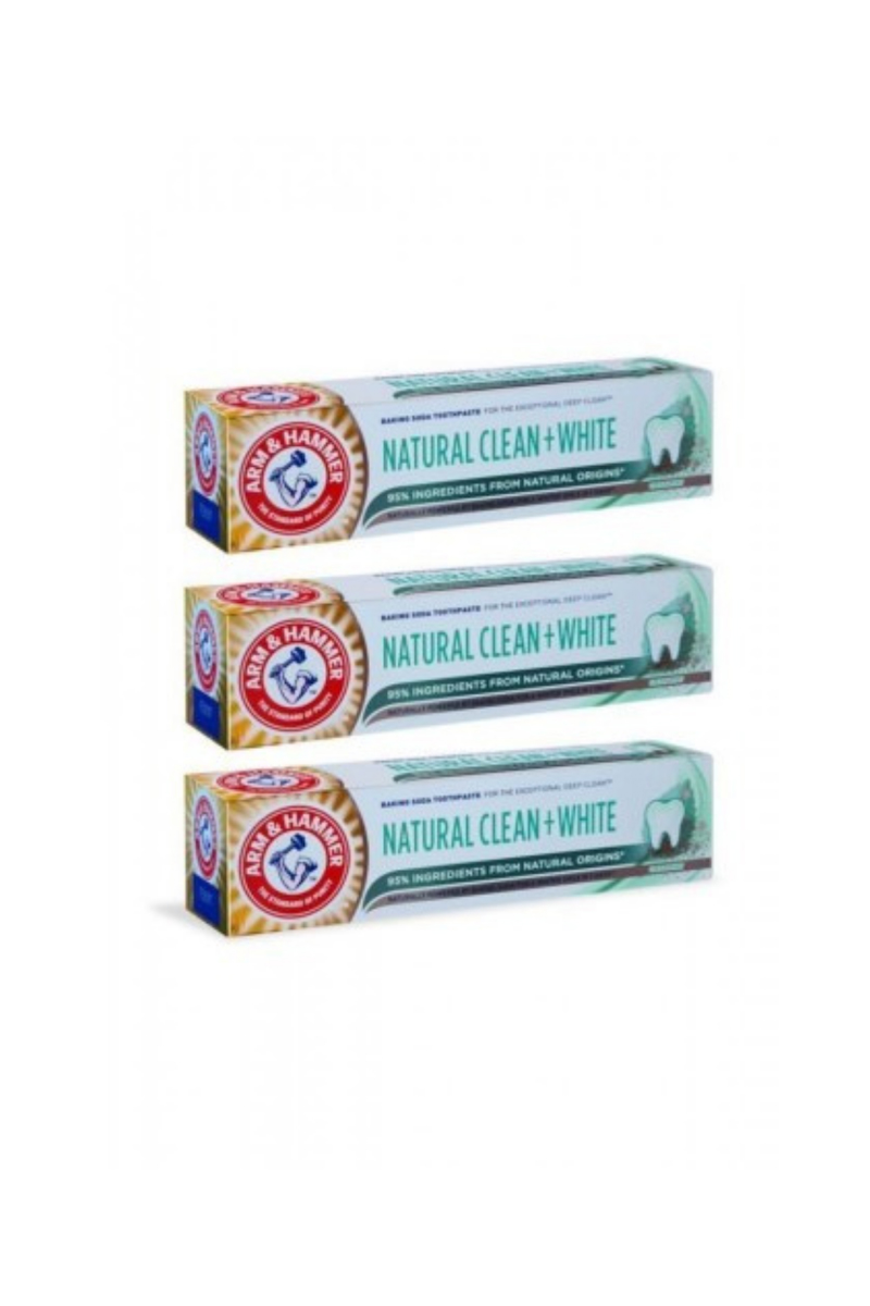 Arm & Hammer Natural Clean+Whıte (Doğal Köken İçerikli Beyazlatıcı) Diş Macunu 75ml * 3 Adet