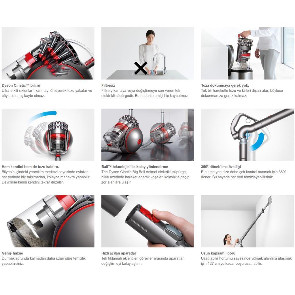Dyson Cinetic Big Ball Absolute 2 700 W Toz Torbasız Süpürge