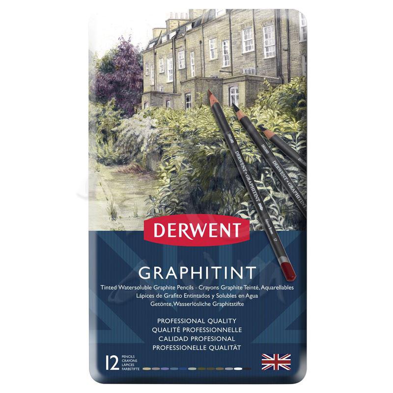 Derwent Graphitint Sulandırılabilen Renkli Grafit Kalem 12li Set