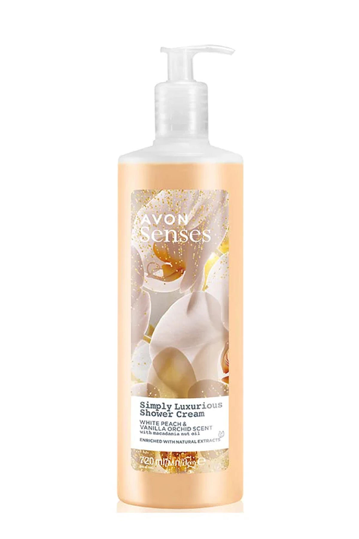 Avon Simply Luxurious Beyaz Şeftali ve Vanilya Orkide Kokulu Duş Kremi 720 Ml.