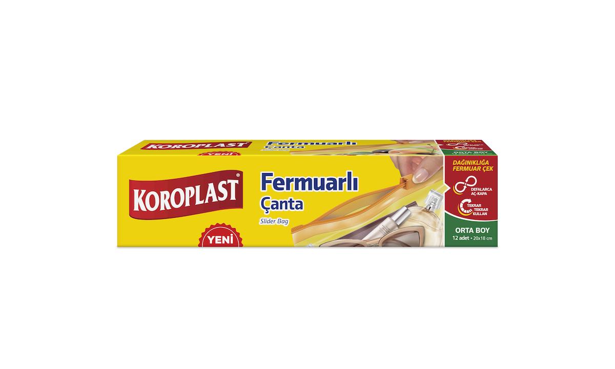 Koroplast Orta Boy Fermuarlı Kilitli Çanta