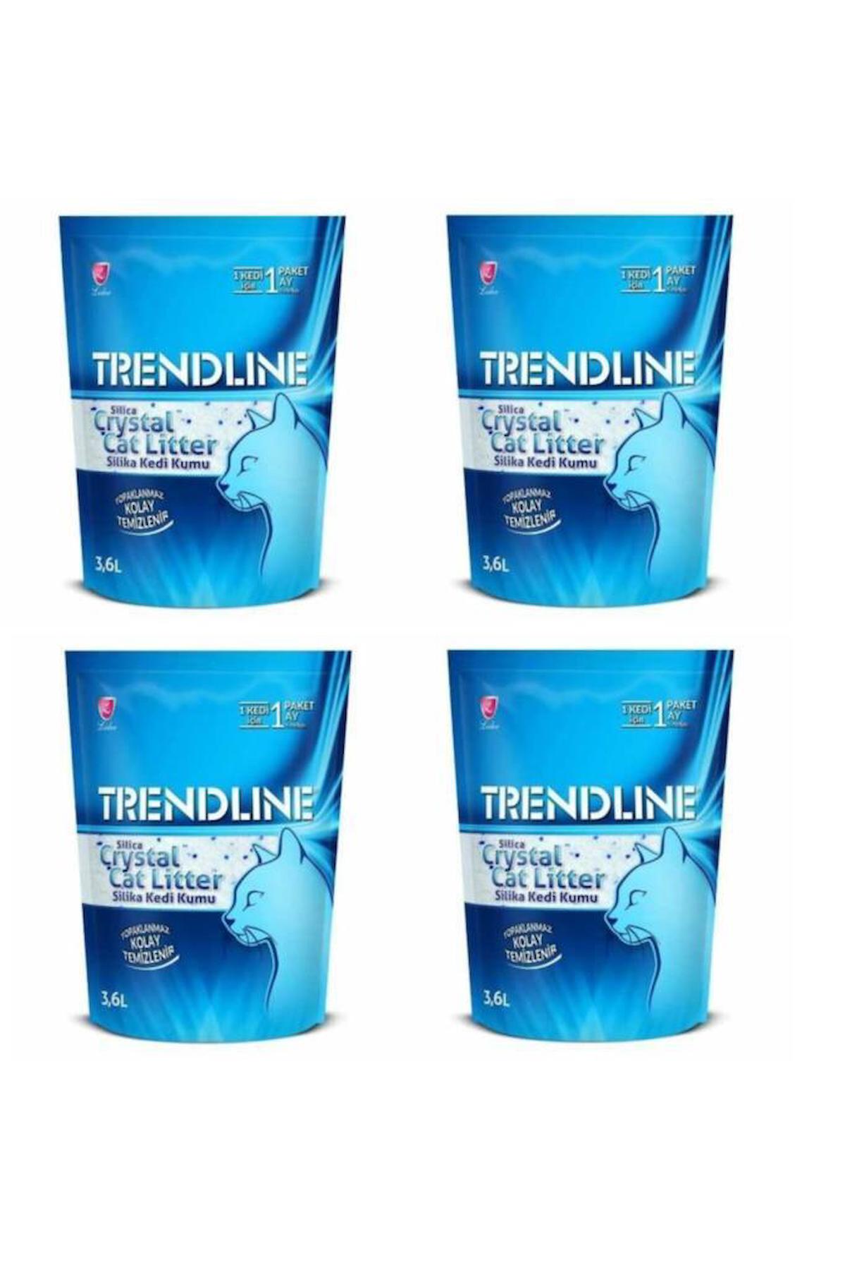 Trendline Silika Tozsuz Kristal Kedi Kumu 3,6 Lt X 4 Paket