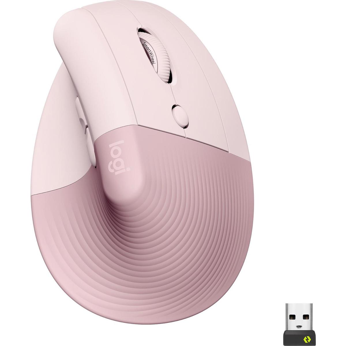Logitech Lift Sessiz Kablosuz Ergonomik Dikey Mouse – Pembe