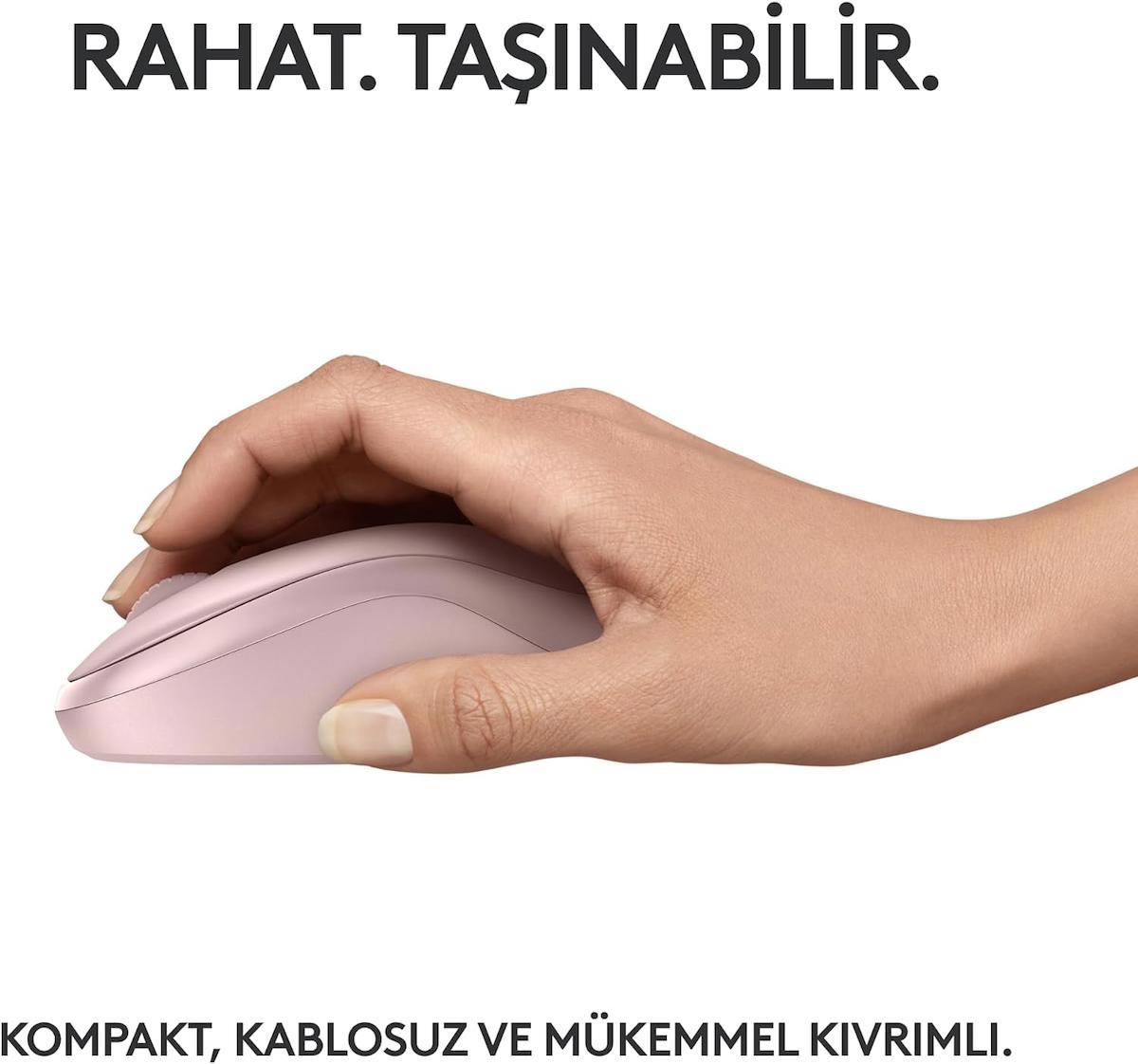Logitech M240 Sessiz Kompakt Kablosuz Bluetooth Mouse – Pembe 910-007121