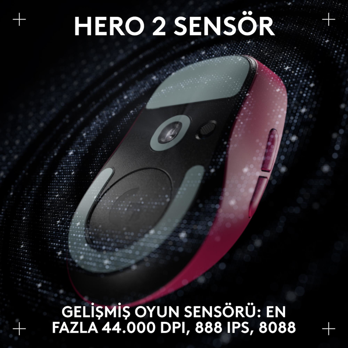 Logitech G PRO X SUPERLIGHT 2 DEX LIGHTSPEED HERO 2 32K DPI Sensör PC/Mac için Kablosuz Oyun Mouse – Pembe