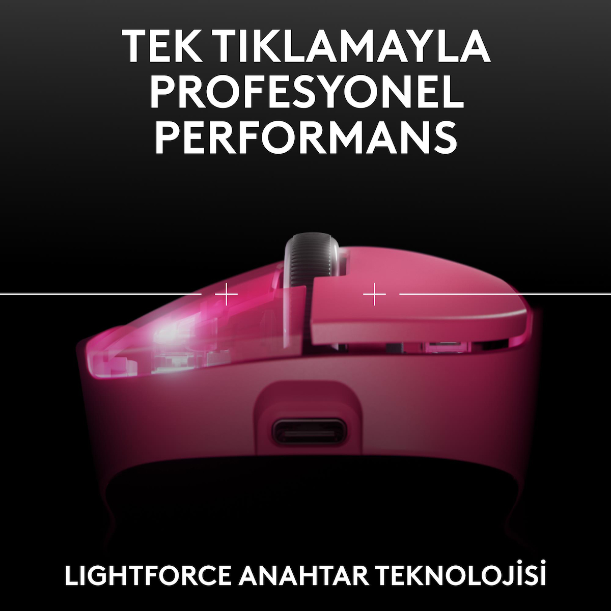 Logitech G PRO X SUPERLIGHT 2 DEX LIGHTSPEED HERO 2 32K DPI Sensör PC/Mac için Kablosuz Oyun Mouse – Pembe
